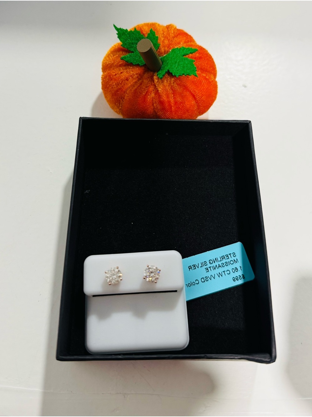Sterling Silver Moissanite 1.60 CTW Stud Earrings - Clear